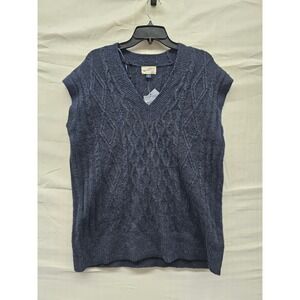 Universal Thread Mens Navy Blue Cable Knit‎ V-Neck Sweater Vest 013038667 Size S